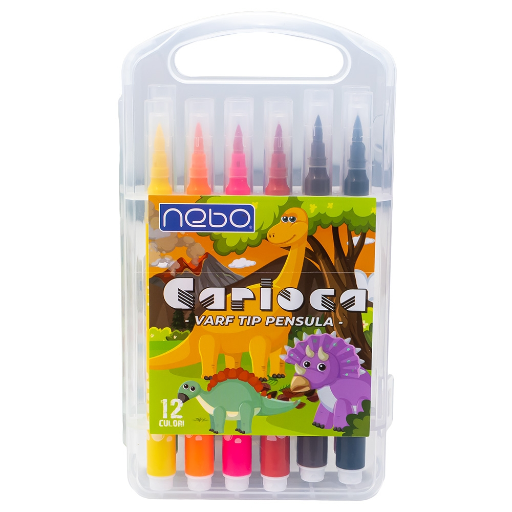 Carioca varf tip pensula 12 buc/set Nebo [4]