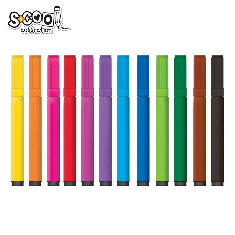 Carioca jumbo 12 culori cutie PVC S-COOL [3]