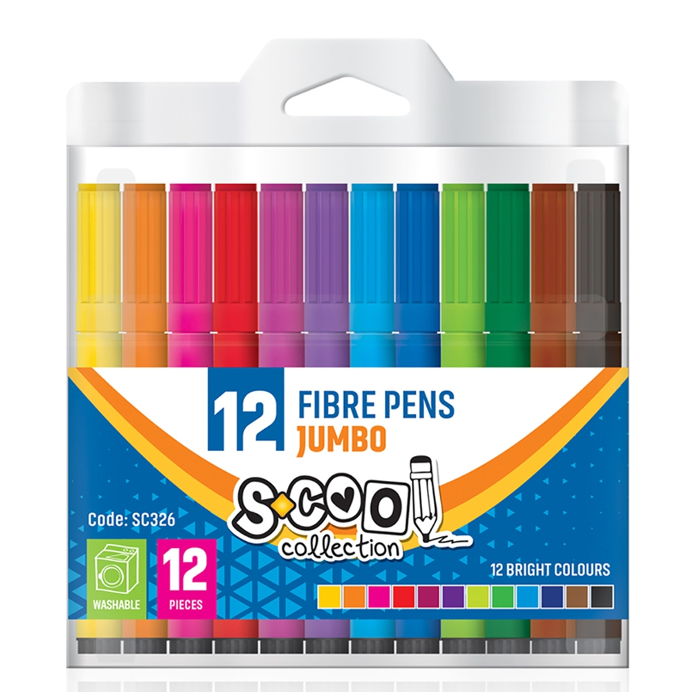 Carioca jumbo 12 culori cutie PVC S-COOL [1]