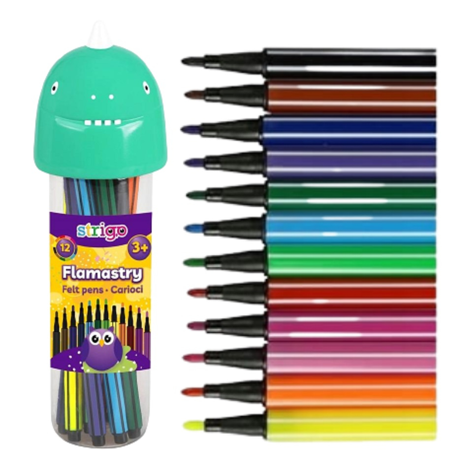 Carioci lavabile 12 culori Strigo cutie dinozaur [2]