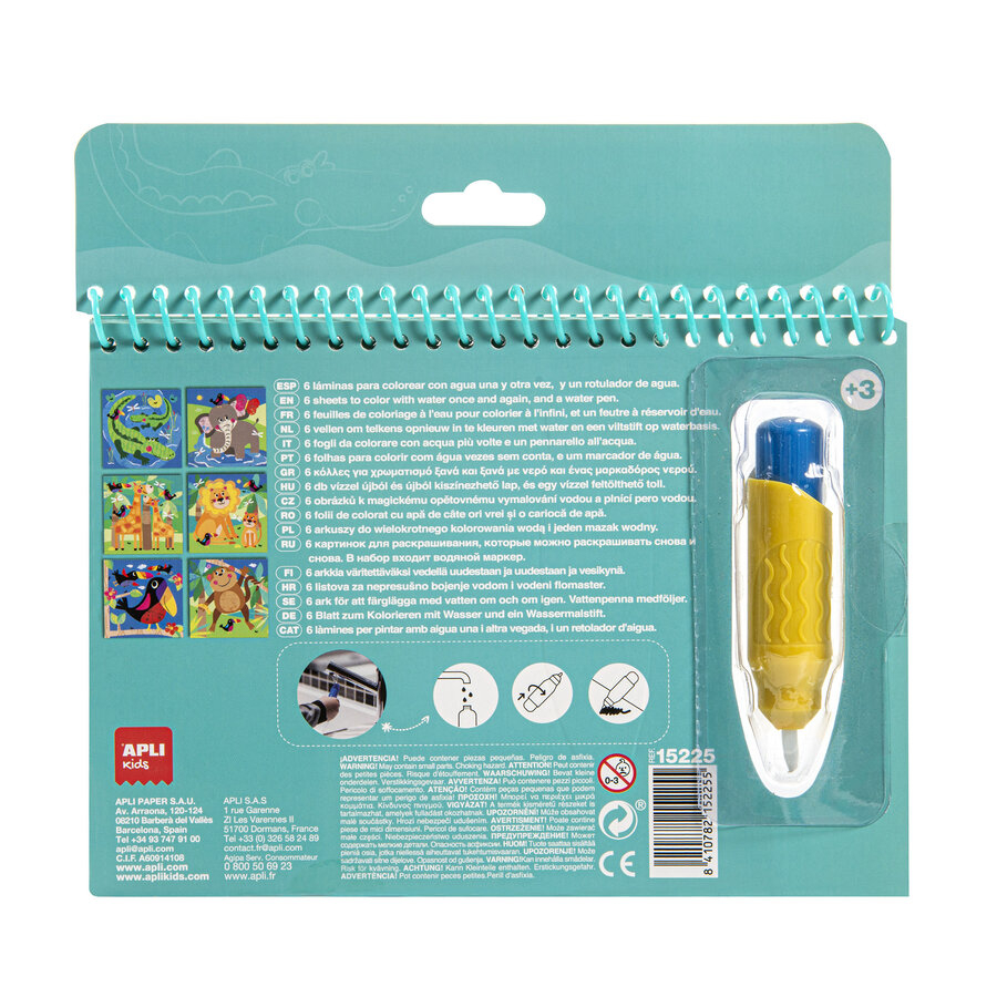 Carte de colorat Aqua Fun Magic Jungle 3 ani+ Apli Kids [2]