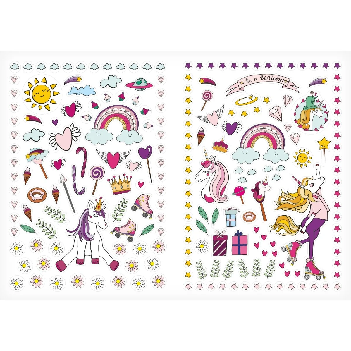 Carte de colorat A4 My Unicorn 48 file 100 abtibilduri [3]