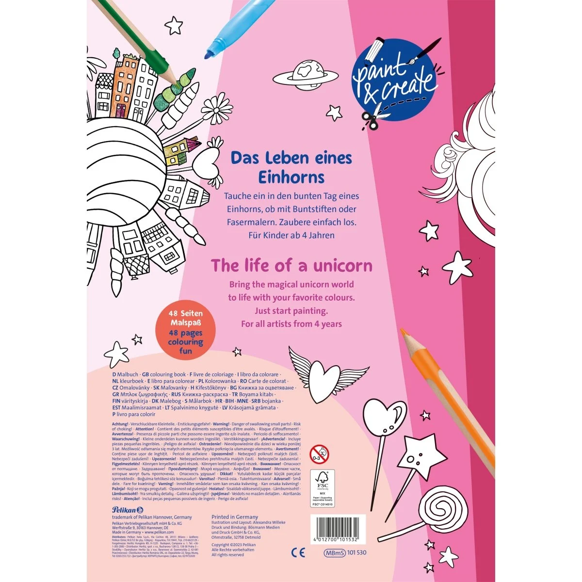 Carte de colorat A4 My Unicorn 48 file 100 abtibilduri [2]