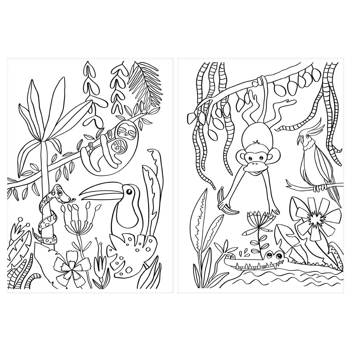 Carte pentru activitati creative cu stickere motiv Jungle A4 32 file [5]