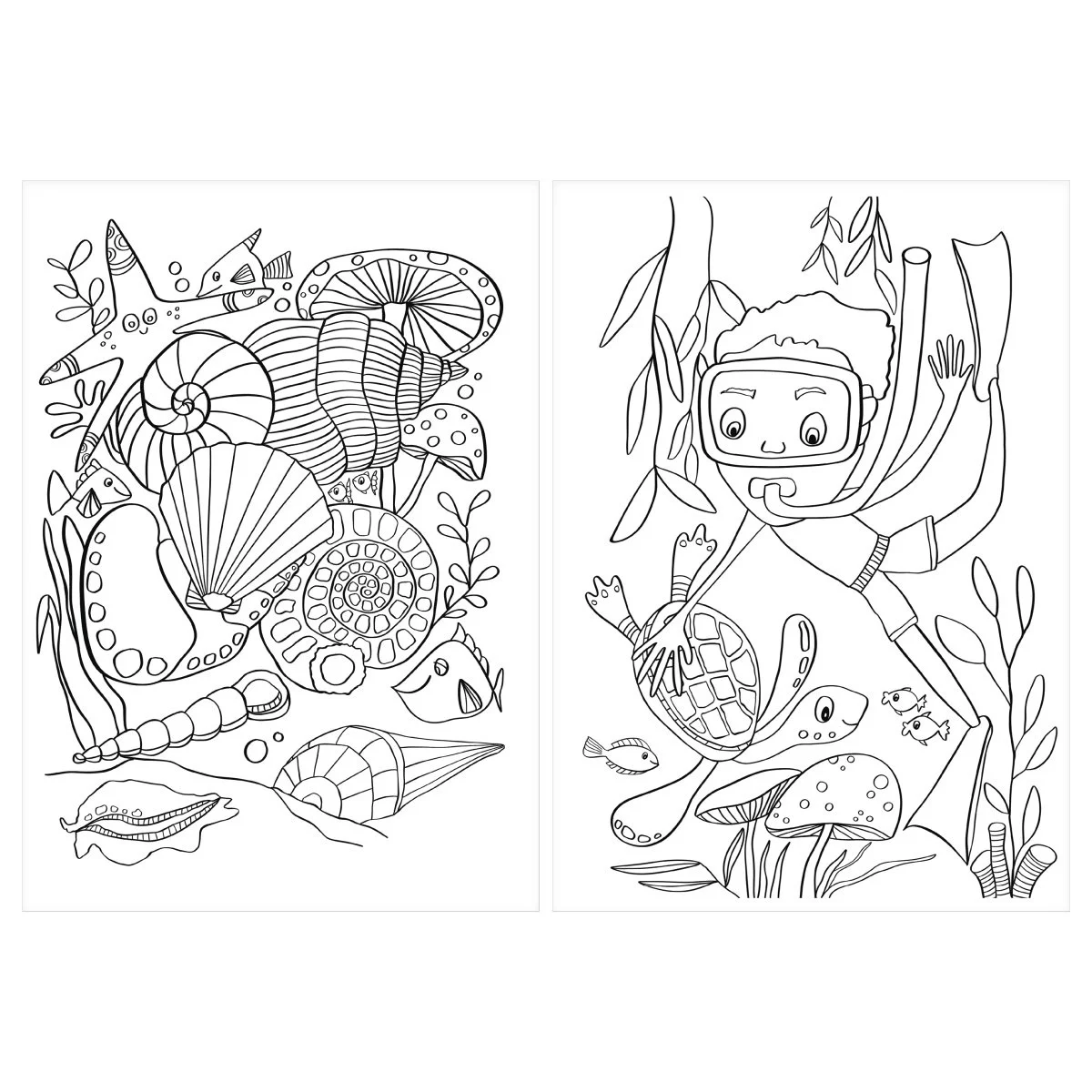 Carte pentru activitati creative cu stickere motiv Sea World A4 32 file [6]