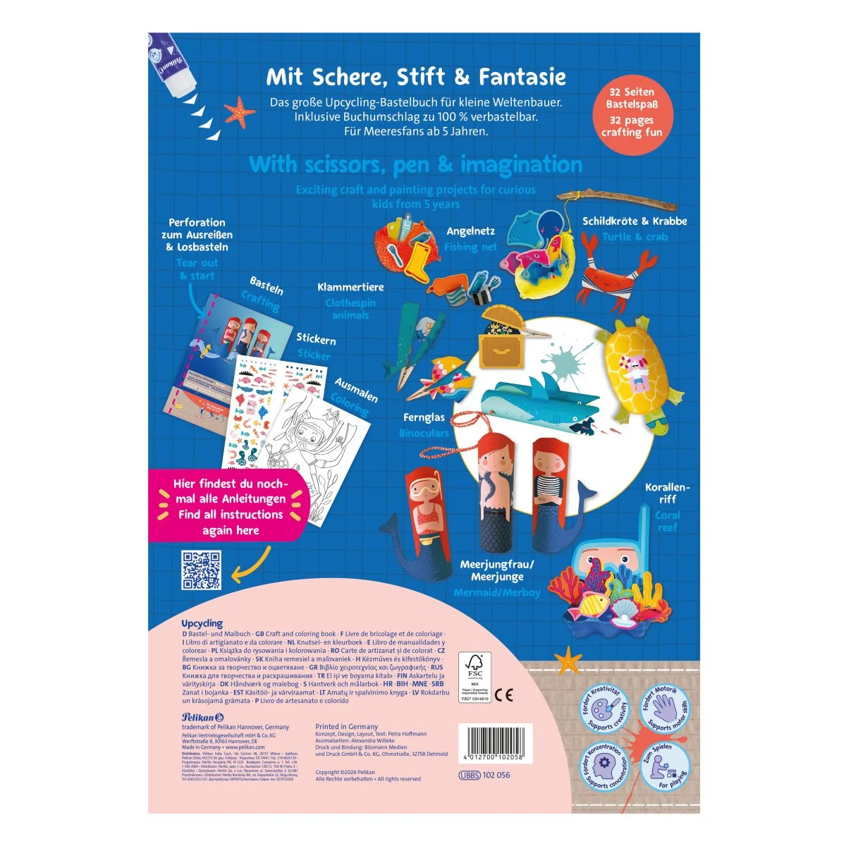 Carte pentru activitati creative cu stickere motiv Sea World A4 32 file [2]