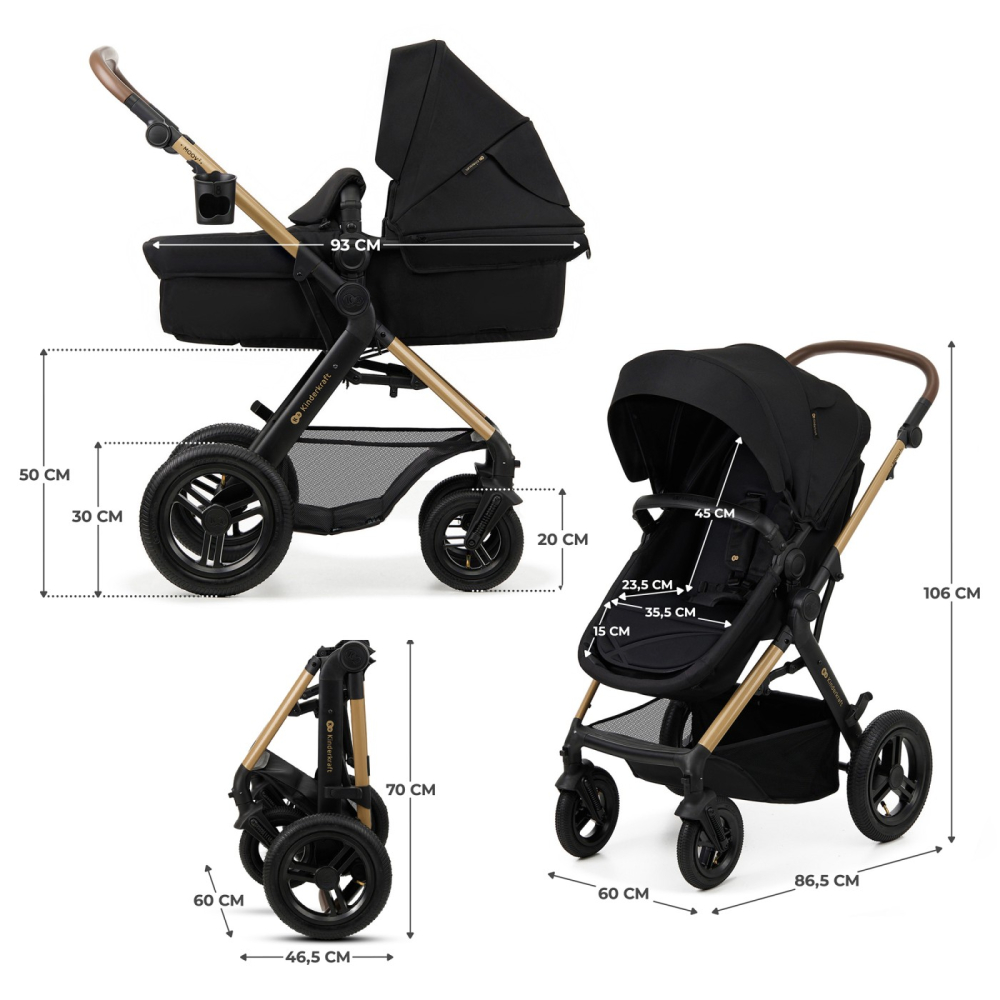 CARUCIOR MULTIFUNCTIONAL KINDERKRAFT MOOV 2 AIR 4IN1 PURE BLACK [11]