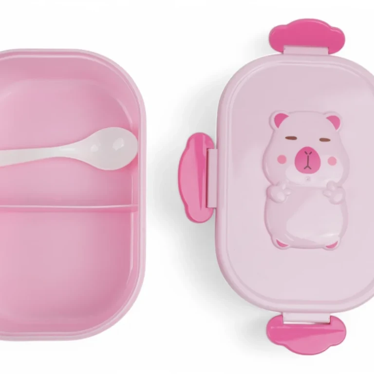 Caserola alimentara copii model ursulet roz 500 ml [2]