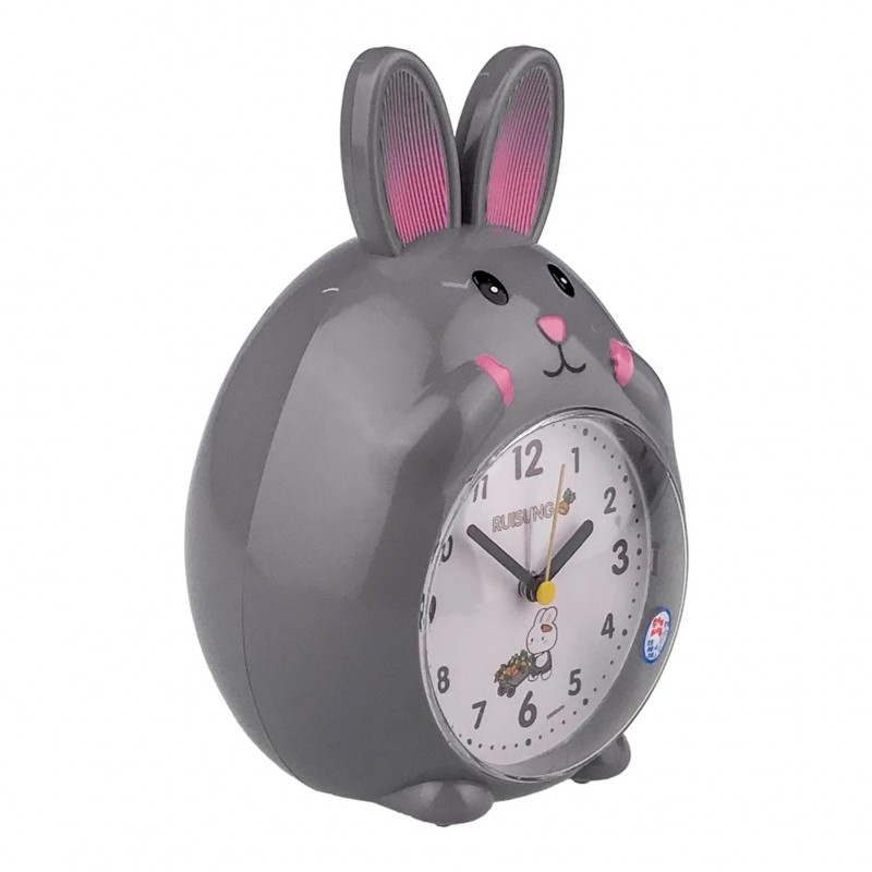 Ceas de masa din plastic in forma de iepure cu lumina si muzica 13x19 cm culori diferite [7]