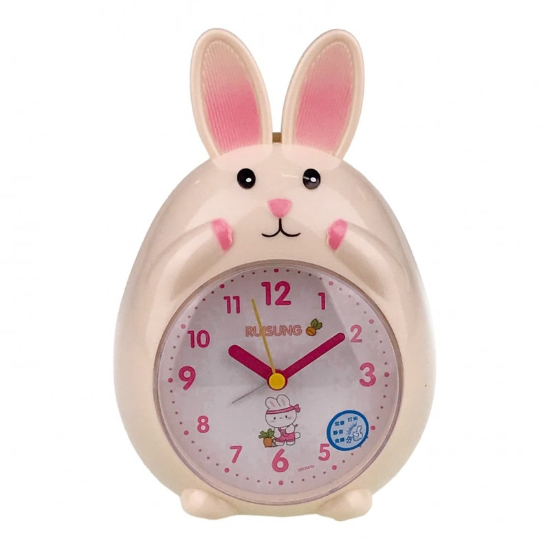 Ceas de masa din plastic in forma de iepure cu lumina si muzica 13x19 cm culori diferite [2]