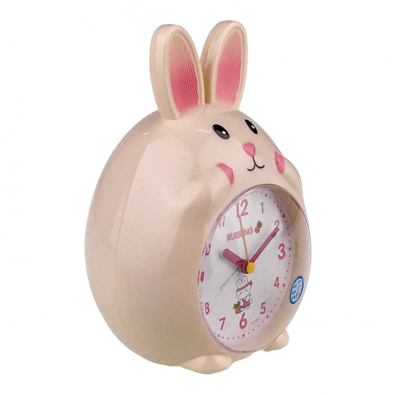 Ceas de masa din plastic in forma de iepure cu lumina si muzica 13x19 cm culori diferite [3]