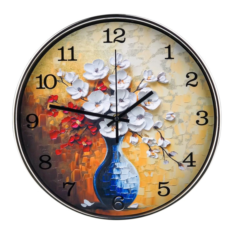 Ceas perete 30 cm cu flori pictate [6]