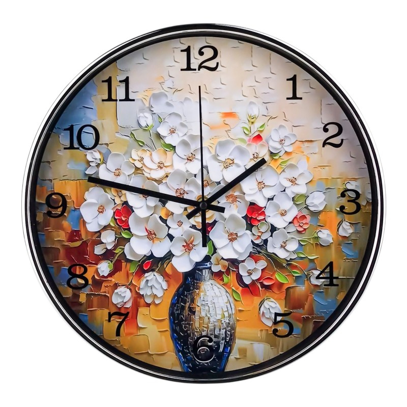 Ceas perete 30 cm cu flori pictate [4]