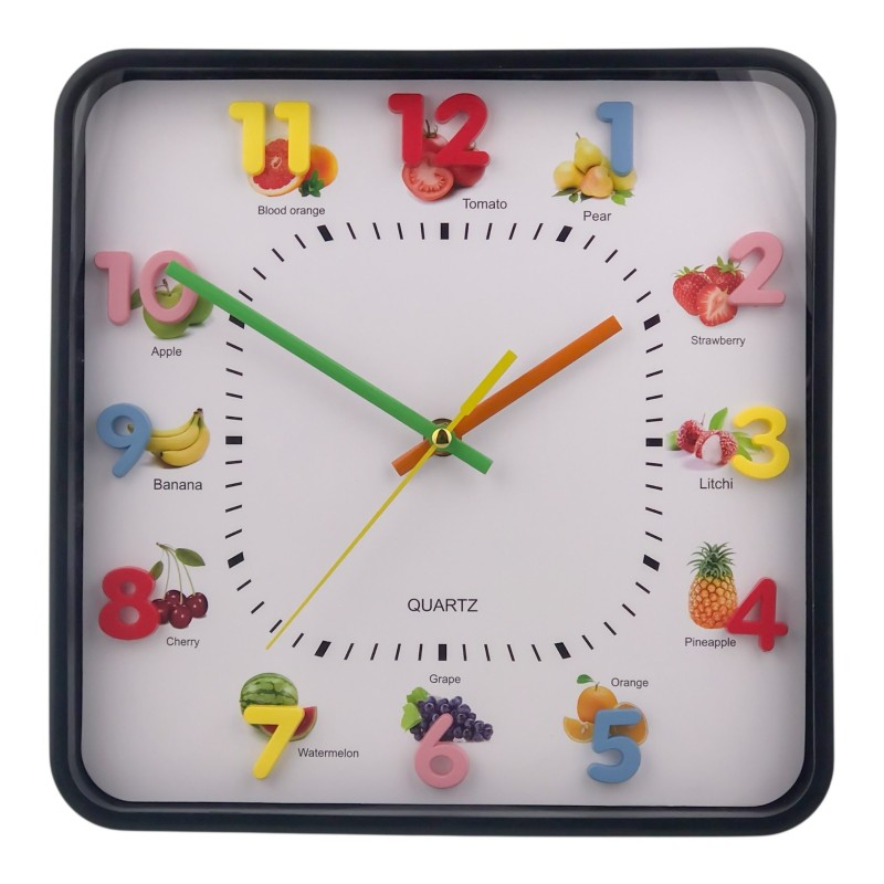 Ceas perete plastic cu fructe 28x28 cm [2]