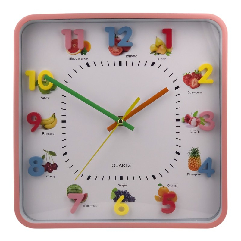 Ceas perete plastic cu fructe 28x28 cm [3]