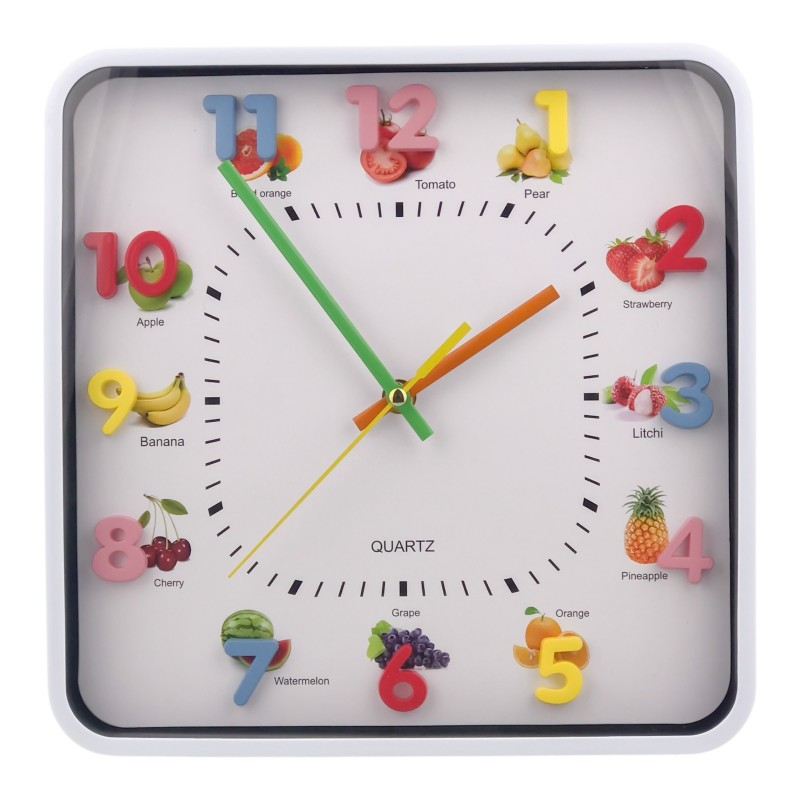 Ceas perete plastic cu fructe 28x28 cm [4]