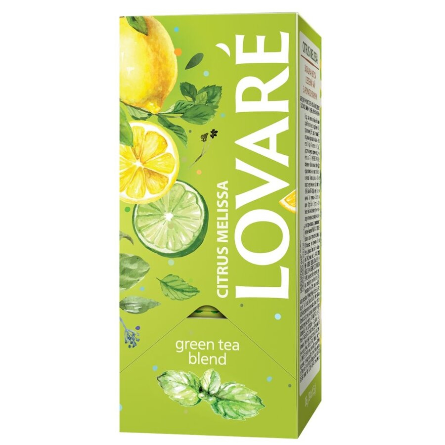 Amestec de ceai verde, plante, coaja de portocala, cu aroma de lamaie Citrus Melissa 24 plicuri x 1.5 g Lovare [3]