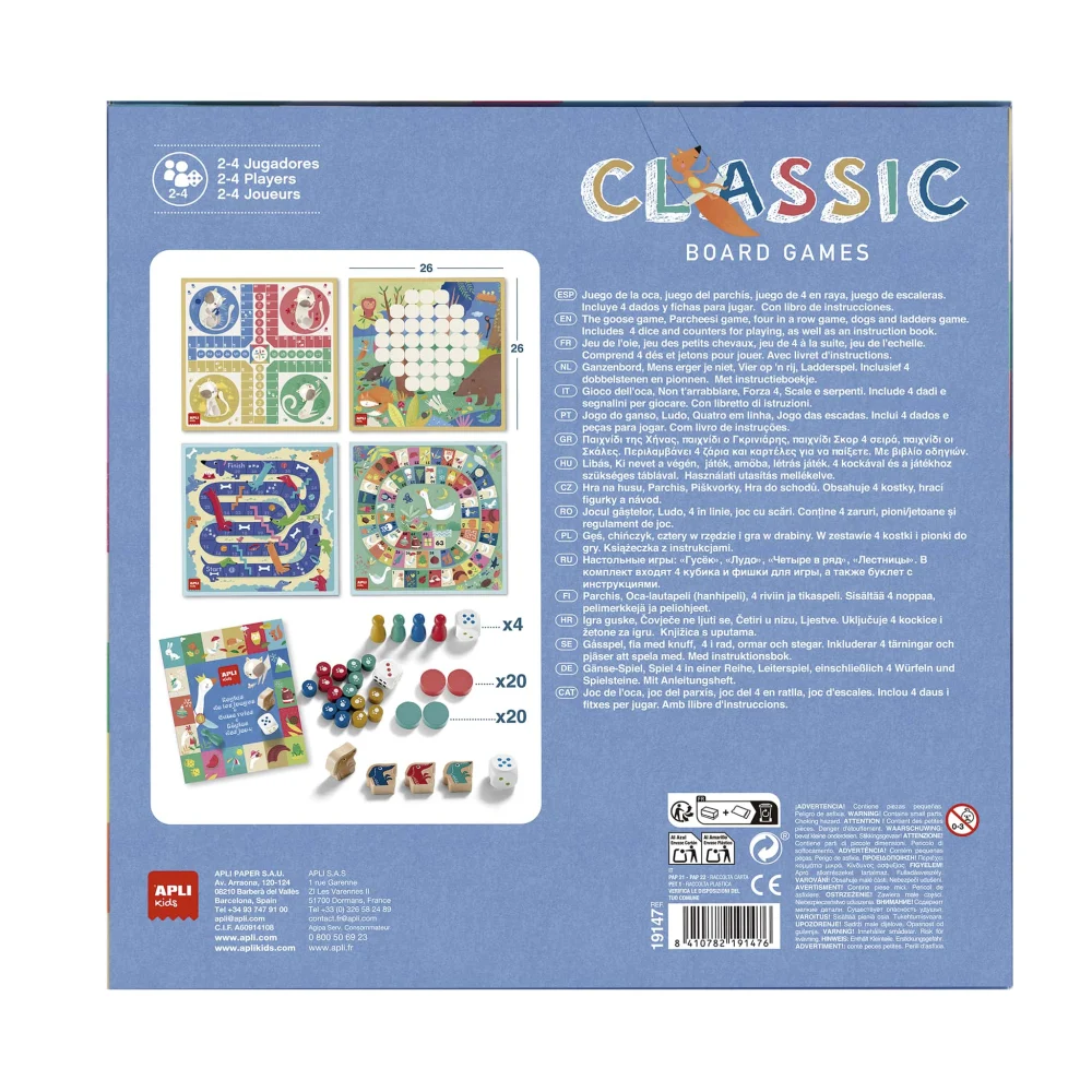 Jocuri de societate 4 in 1 Classic Board Games Apli Kids 26 x 26 cm [4]