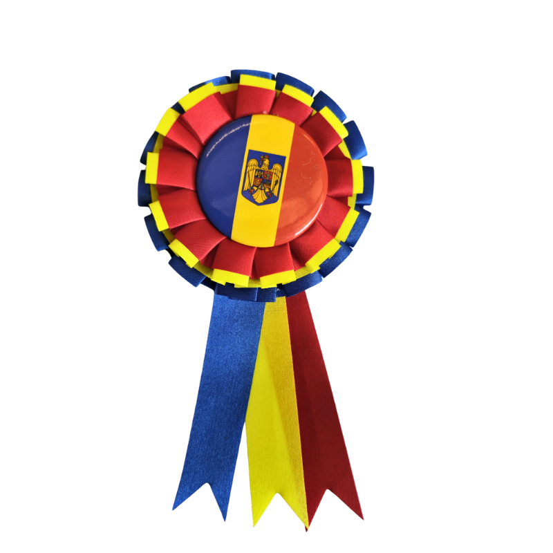 Cocarda tricolor Romania insigna cu stema [1]