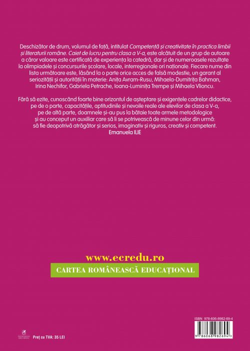 Competenta si creativitate in practica limbii si literaturii romane. Clasa a 5-a - Anita Avram Rusu [2]