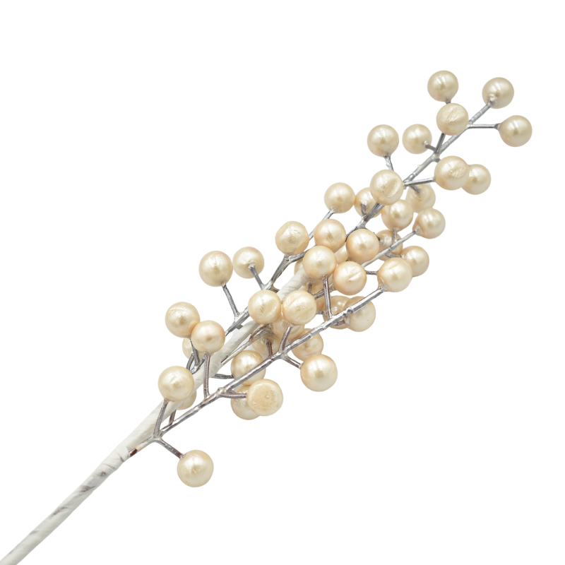 Creanga decorativa cu bobite sampanie 40 cm [1]