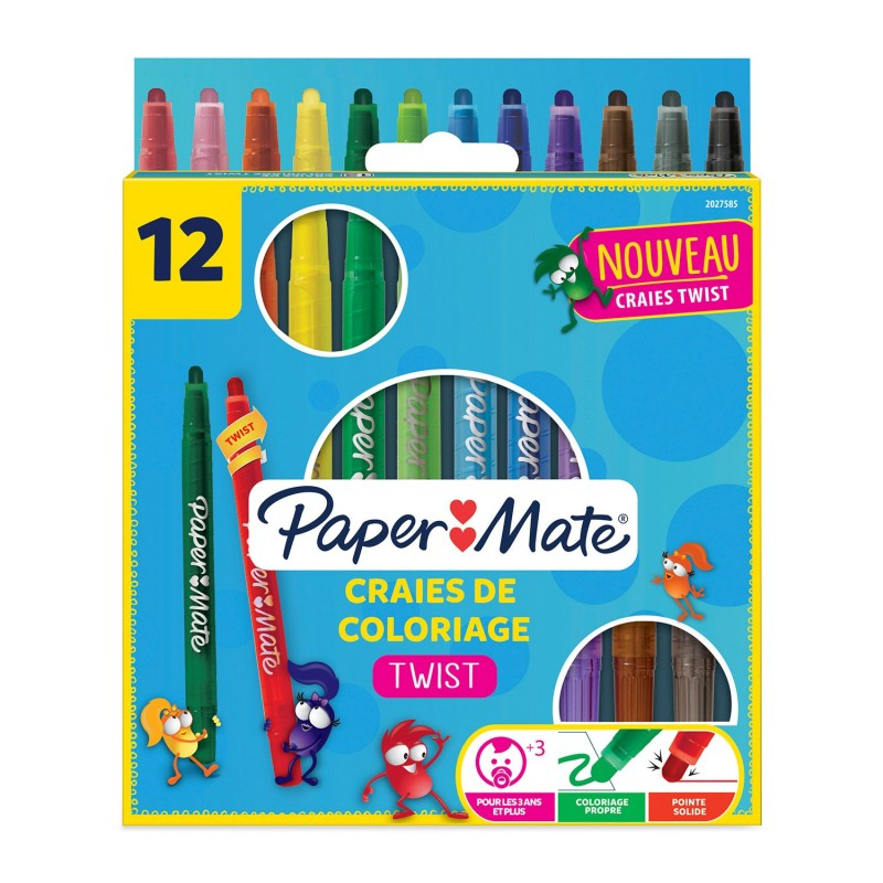 Creioane cerate Paper Mate Twist 12 culori [2]