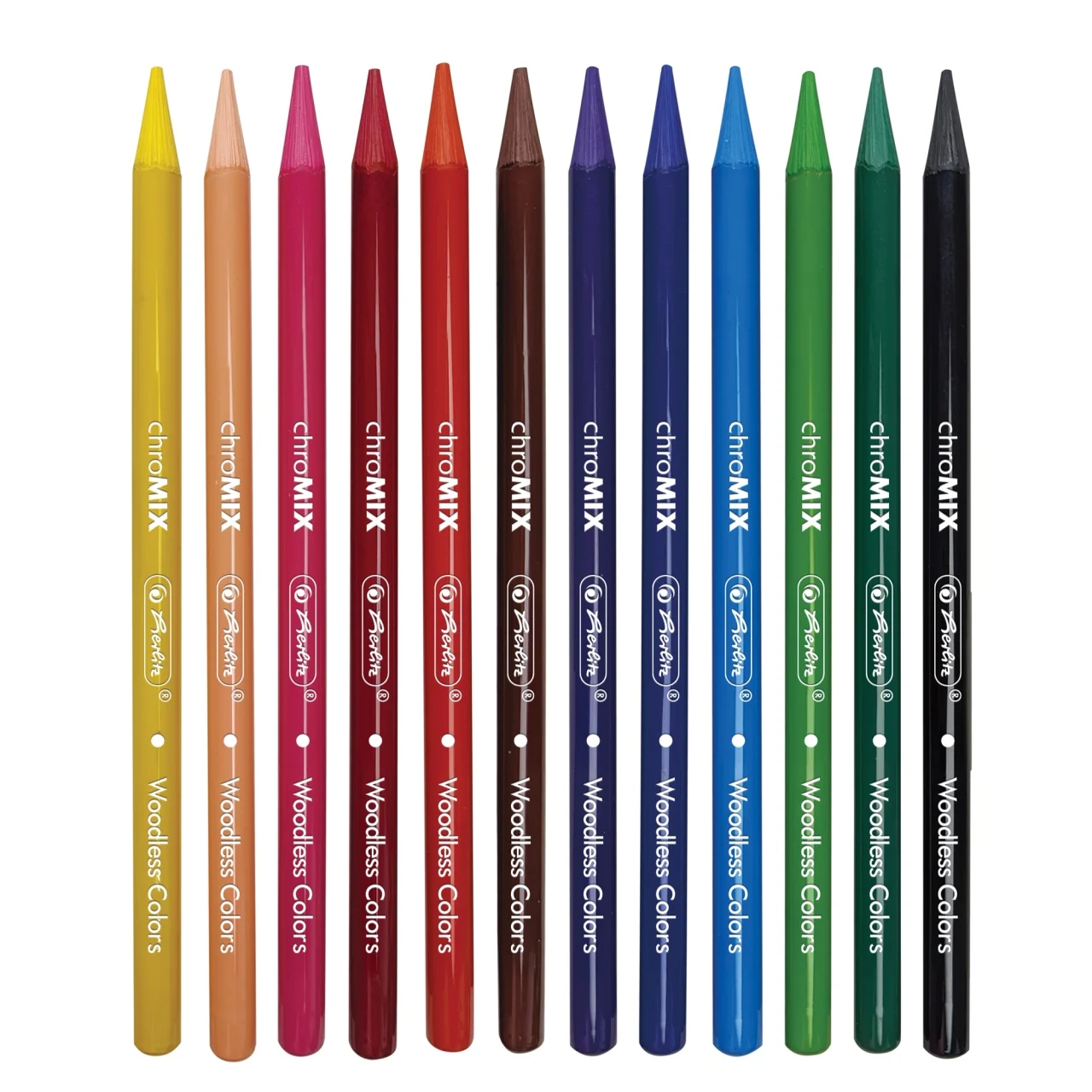 Creioane colorate rotunde fara lemn 12 buc /set Herlitz [2]