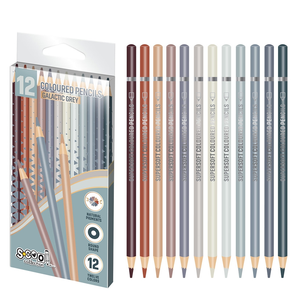 Creioane color Galactic Grey set 12 culori S-COOL [3]