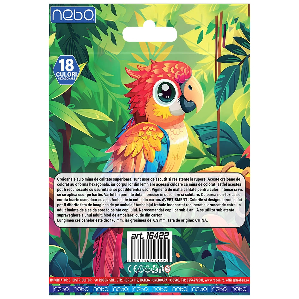 Creioane color hexagonale 18 culori Nebo [2]