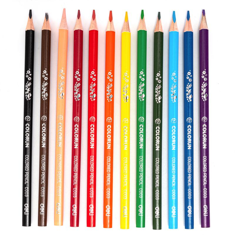 Creioane colorate triunghiulare 12 culori Colorun Deli [2]