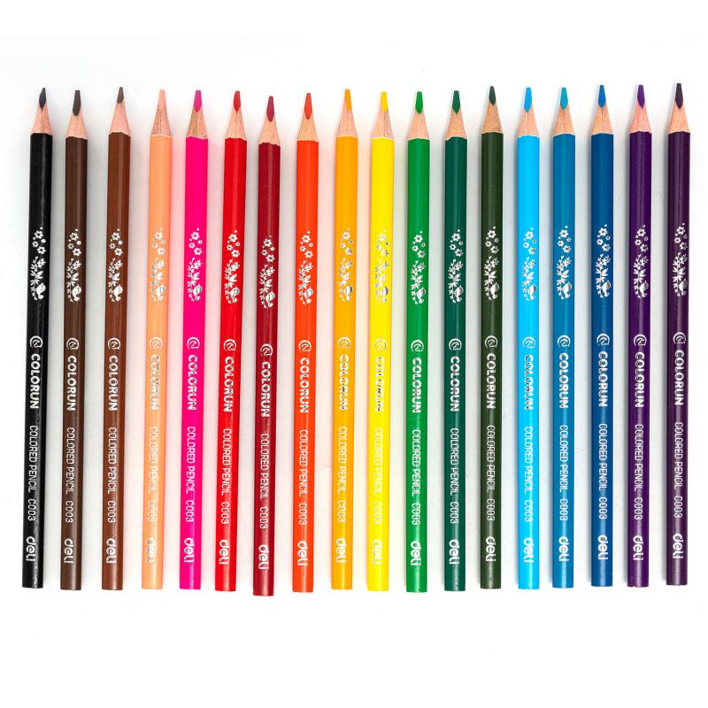 Creioane colorate triunghiulare 18 culori Colorun Deli [2]