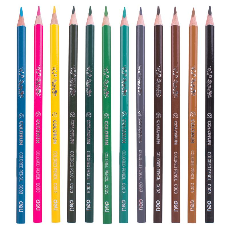 Creioane colorate triunghiulare 24 culori Colorun Deli [3]