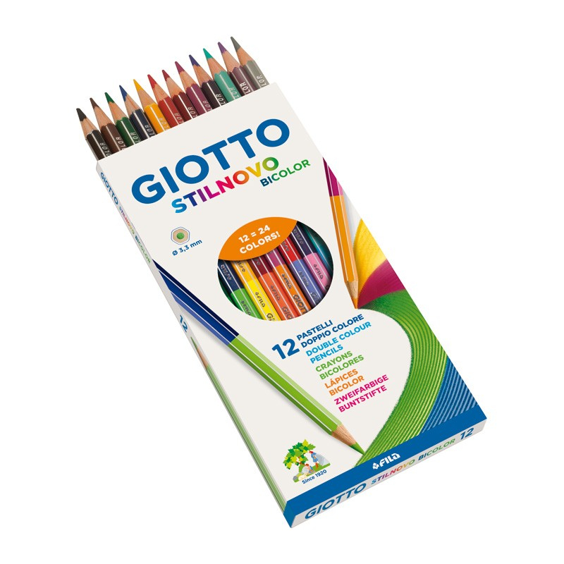 Set 12 creioane colorate bicolore Stilnovo Giotto [2]