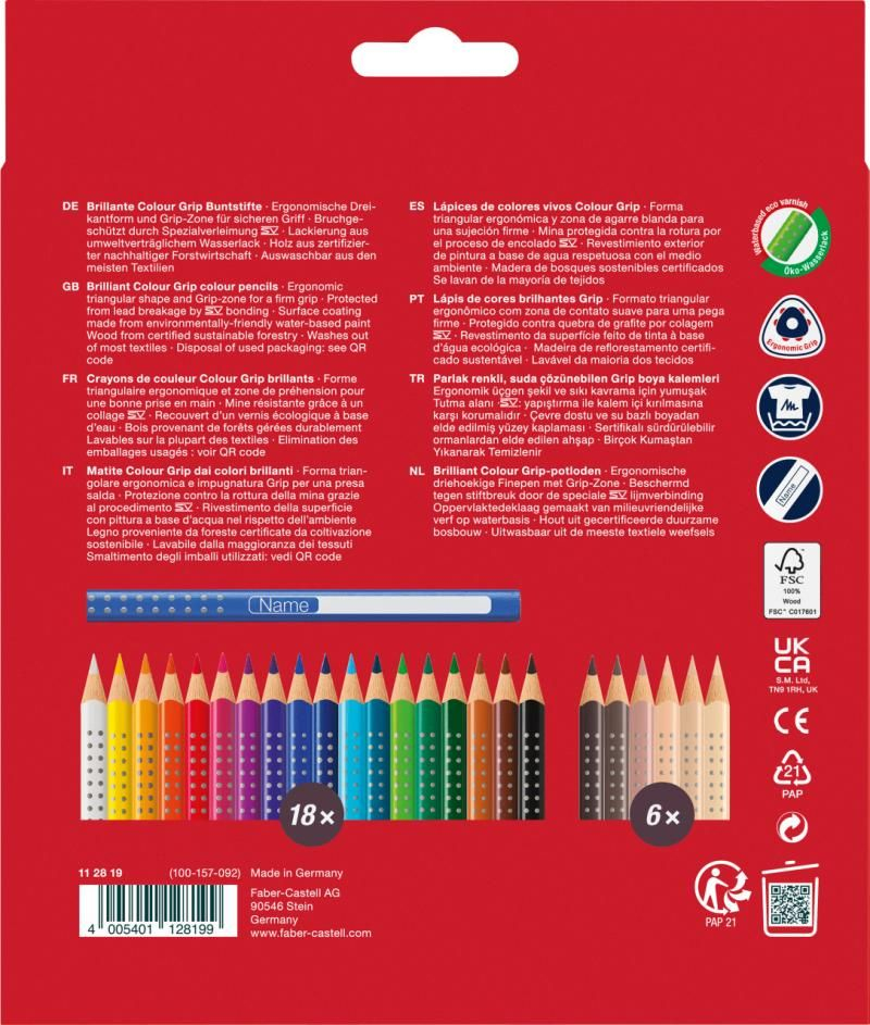 Creioane Colour Grip 18+6 Faber-Castell cu Tonuri ale Pielii 2001 [3]