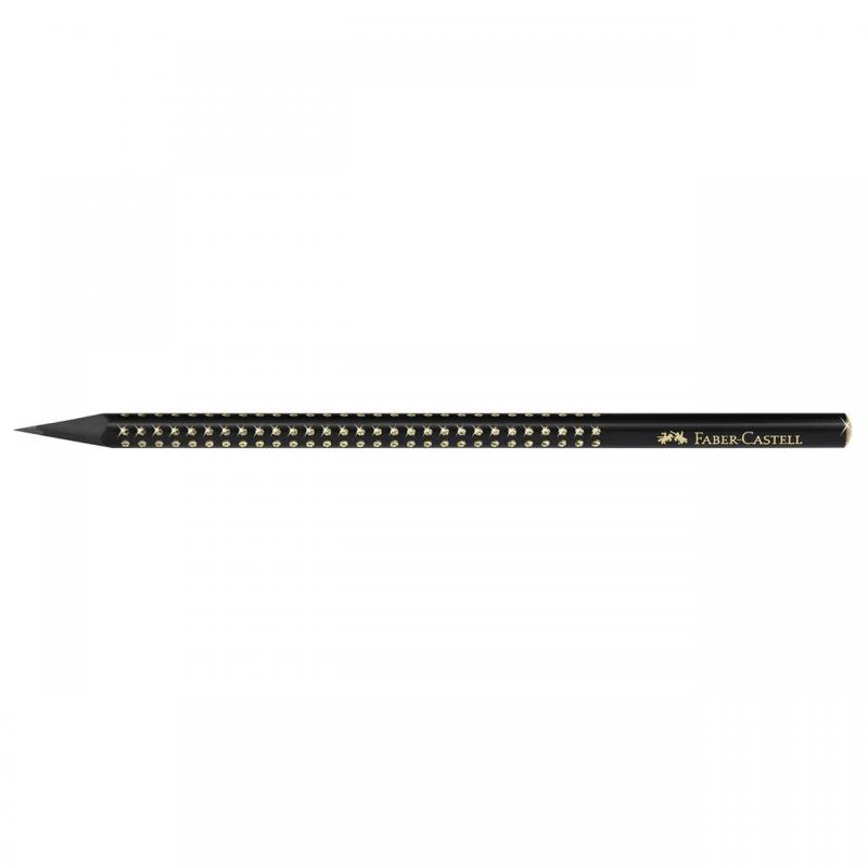Creion grafit B grip sparkle lemn negru Midnight Gold Faber-Castell [2]
