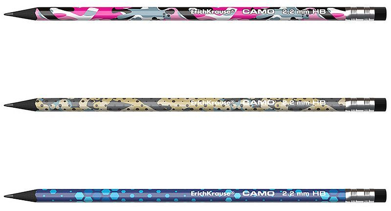 Creion grafit HB cu radiera Camo Erich Krause [2]