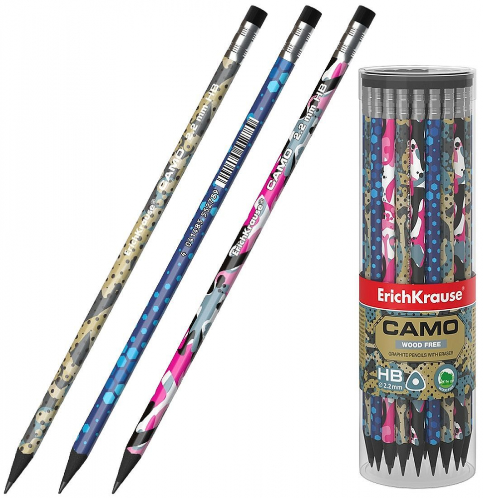 Creion grafit HB cu radiera Camo Erich Krause [1]