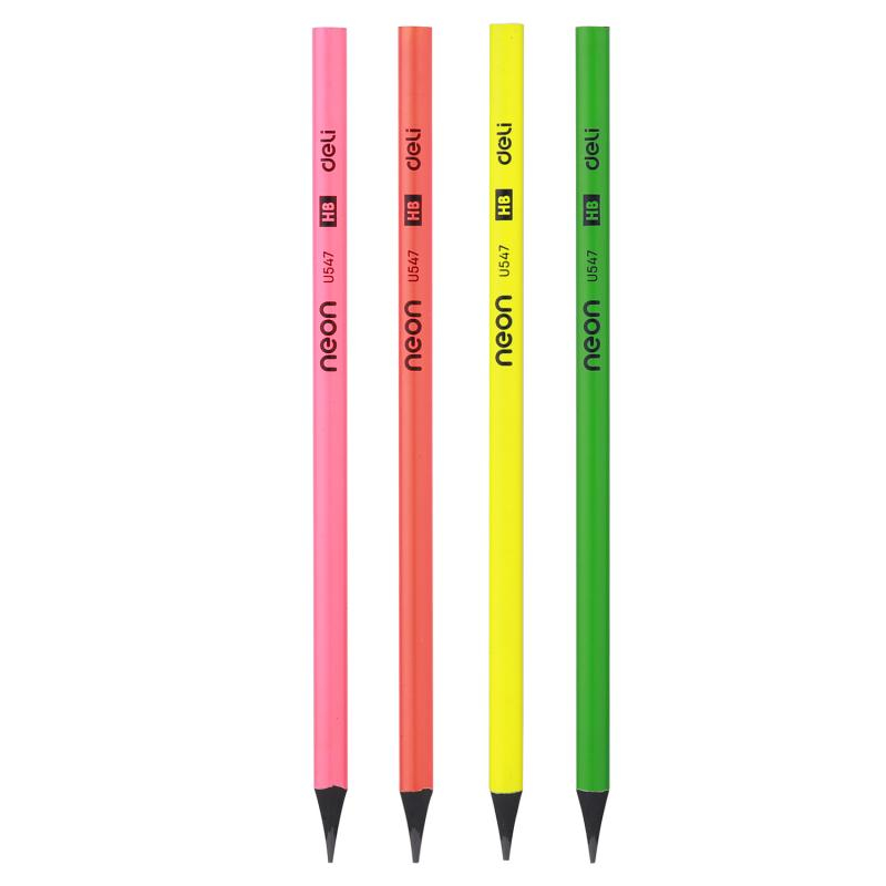 Creion grafit HB fara radiera culori neon Deli [2]
