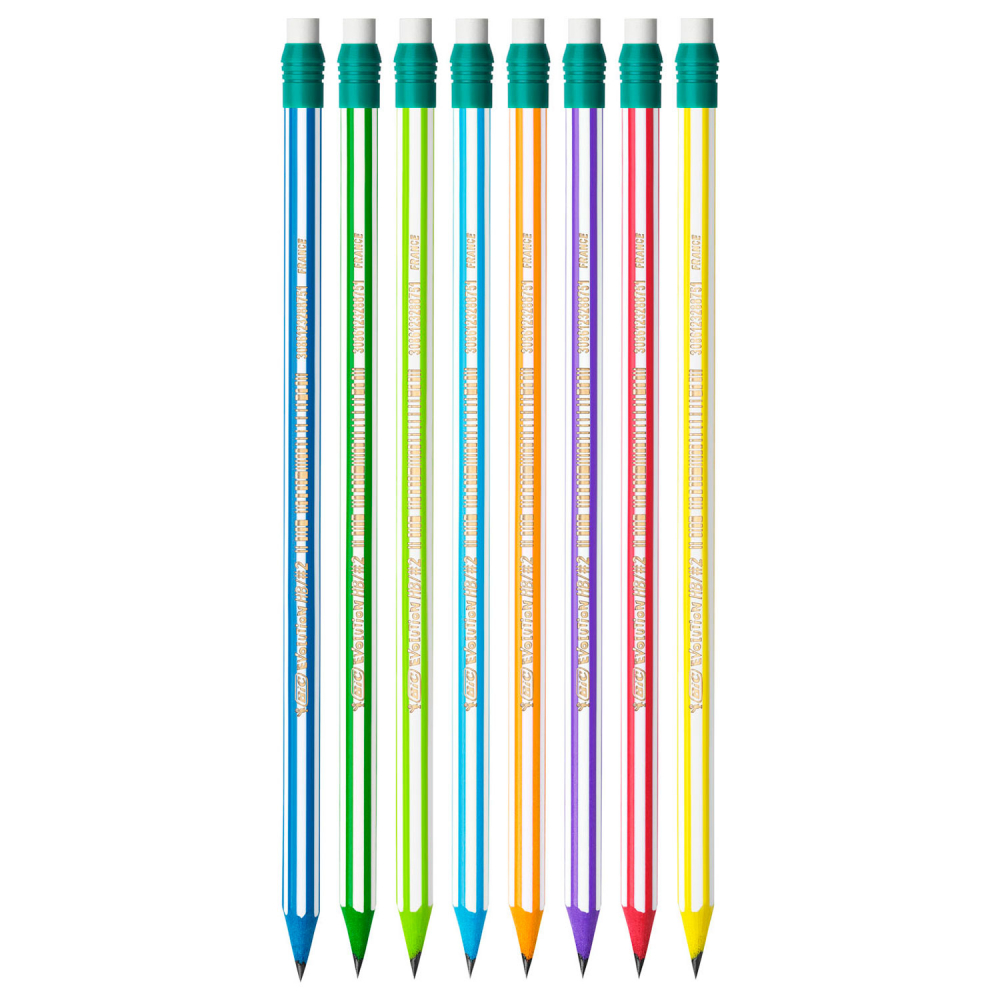 Creion grafit HB cu radiera Evolution Stripes BIC [1]