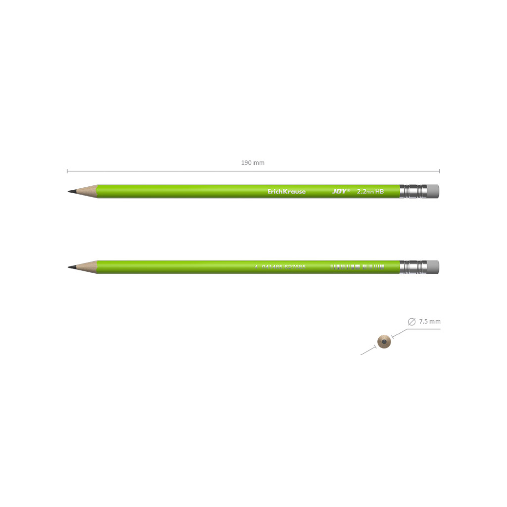 Creion grafit HB cu radiera ErichKrause Joy Reef diverse culori [4]