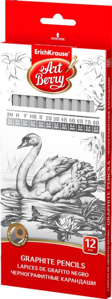 Creion grafit hexagonal 2H-8B 12/set Artberry ErichKrause [1]