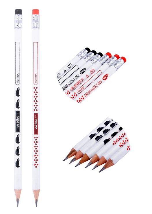 Creion negru cu radiera HB Numele meu Daco [2]