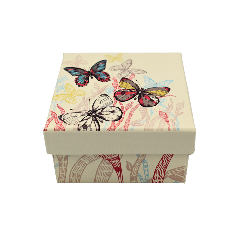 Cutie cadou patrata fluturi 9.5x9.5x5 cm [1]