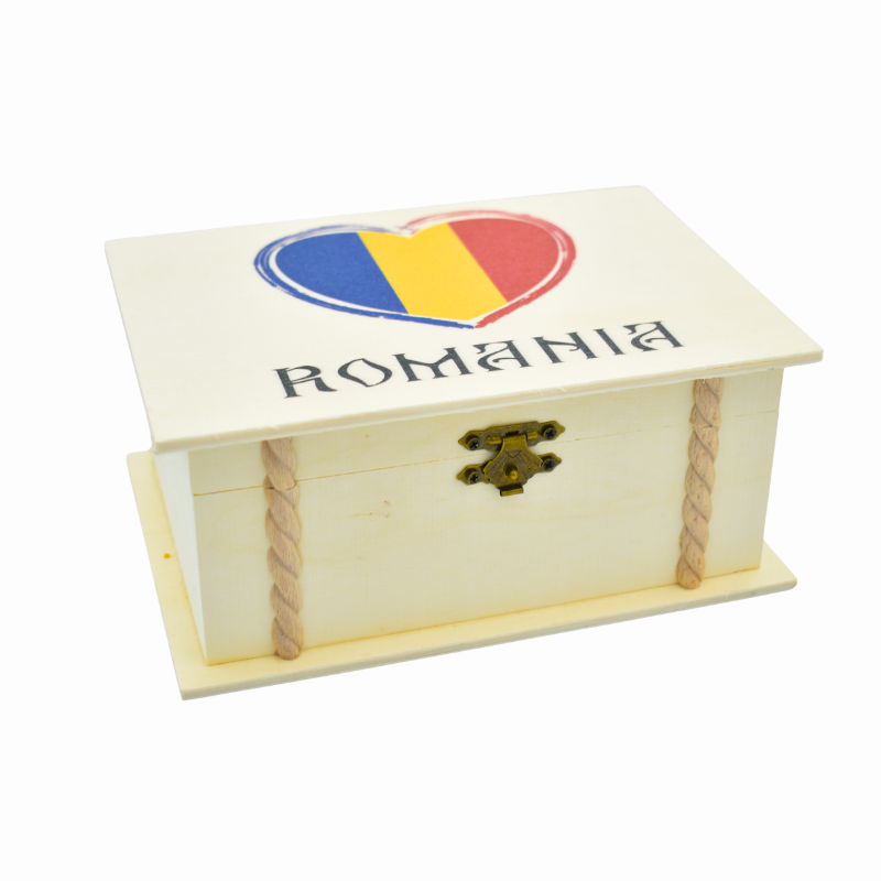 Cutie lemn personalizata 13x18cm Romania [2]