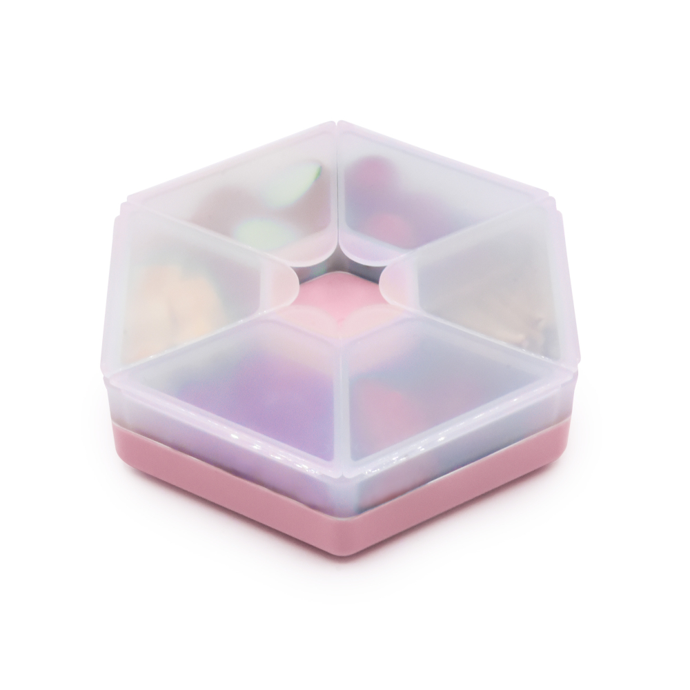 CUTIE SNACK HEXAGON SNACKLE 6 COMPARTMENTE, MELII, PINK [5]