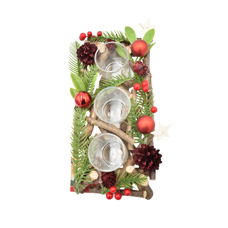 Decoratiune Craciun suport luminare 30x14x8 cm [2]