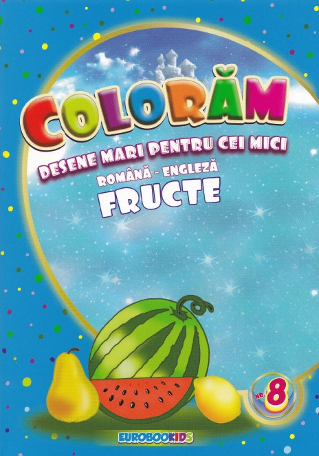 Coloram desene mari pentru cei mici: Fructe [1]