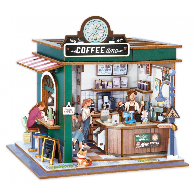 Diorama cafenelei macheta din lemn 3D Buki France [2]