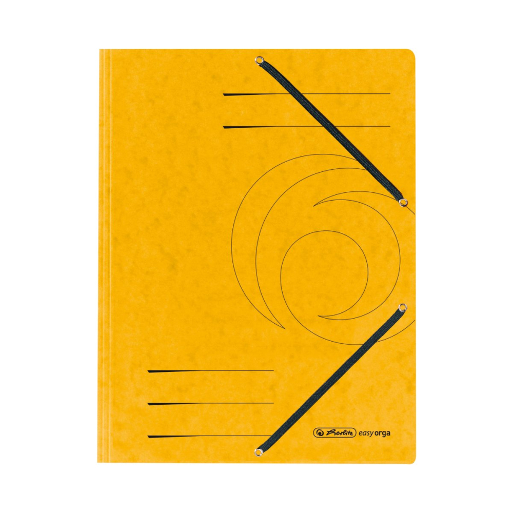 Dosar carton plic A4 inchidere cu elastic galben Herlitz [1]