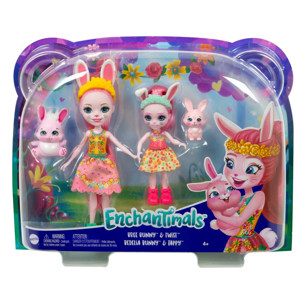 ENCHANTIMALS SET PAPUSI SURORI SI ANIMALUTELE LOR  BREE BUNNY SI TWIST SI BEDELIA BUNNY SI TAPPY [1]